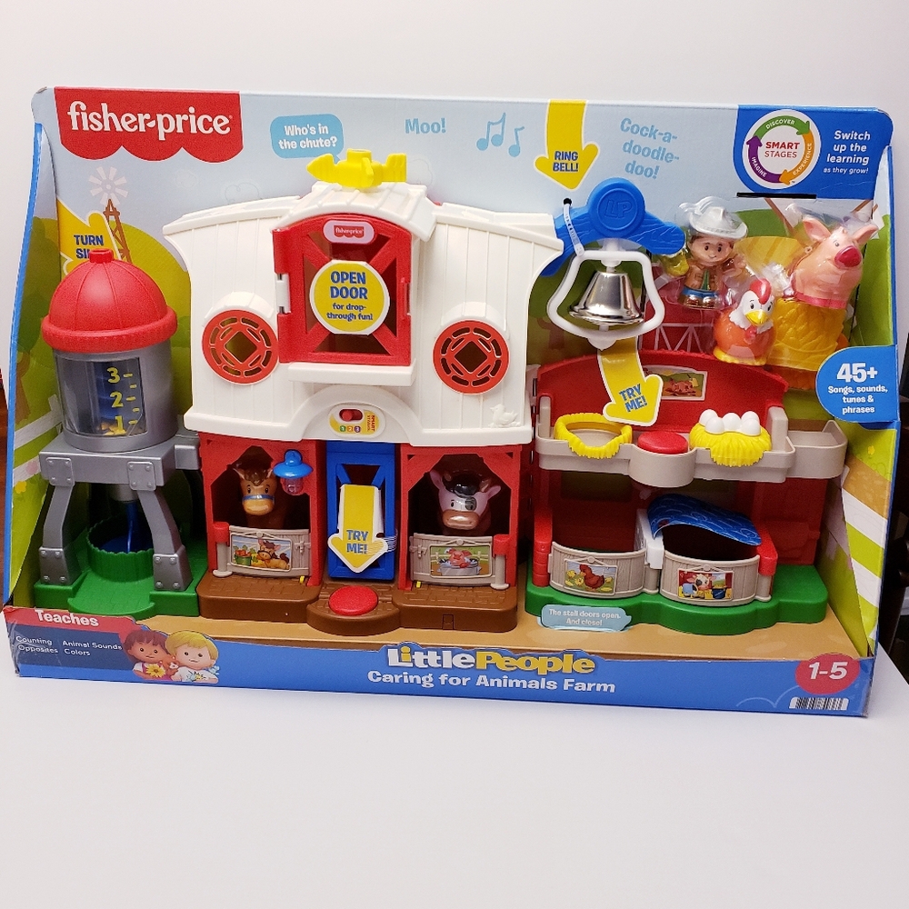 HTF Little People Caring for Animals Farm Playset Barn Sounds Fisher Price NEW